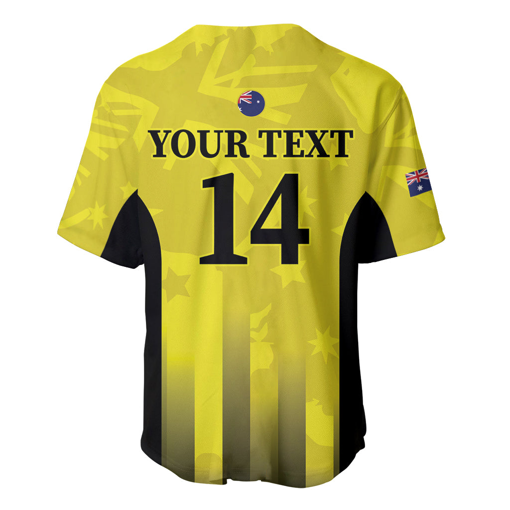 Custom Australia Cricket Baseball Jersey 2024 World Cup Go Aussie - Gold Version