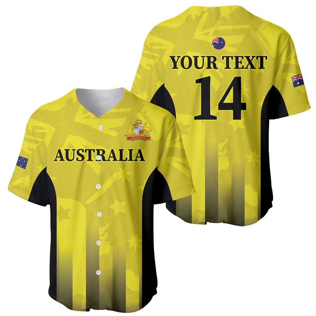Custom Australia Cricket Baseball Jersey 2024 World Cup Go Aussie - Gold Version