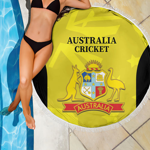 Australia Cricket Beach Blanket 2024 World Cup Go Aussie - Gold Version