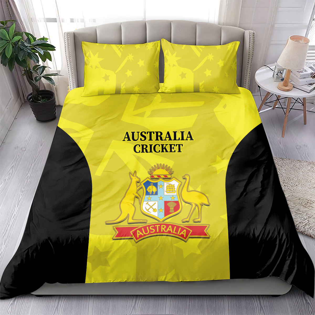 Australia Cricket Bedding Set 2024 World Cup Go Aussie - Gold Version