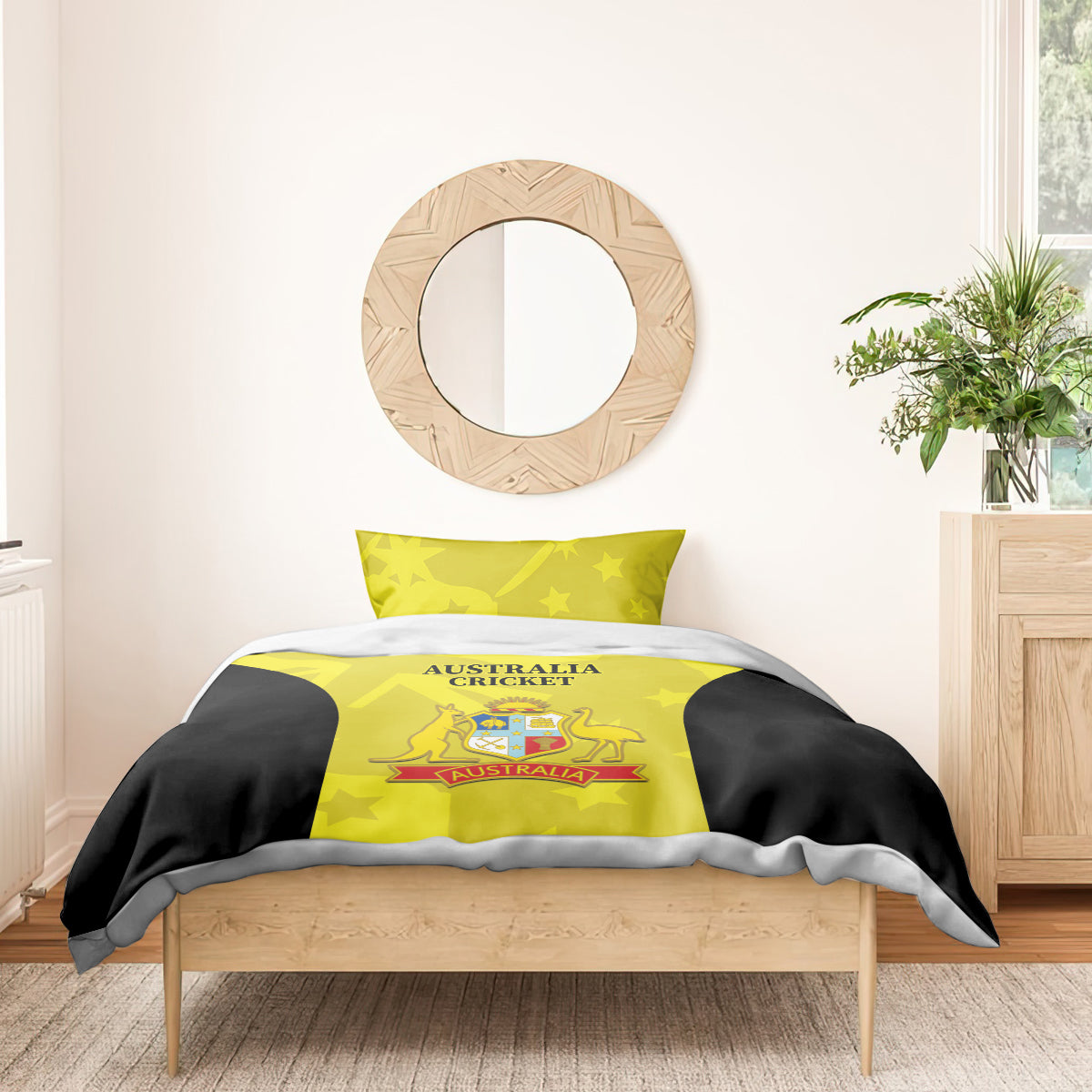 Australia Cricket Bedding Set 2024 World Cup Go Aussie - Gold Version
