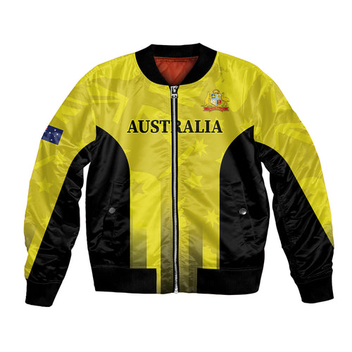 Custom Australia Cricket Bomber Jacket 2024 World Cup Go Aussie - Gold Version