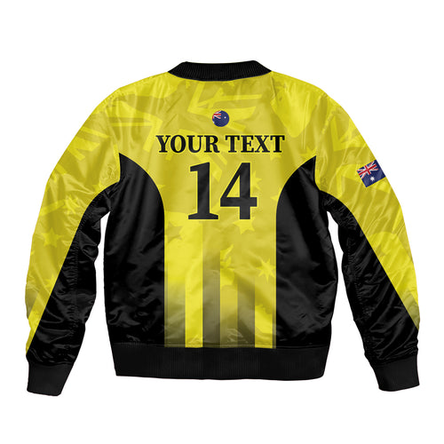 Custom Australia Cricket Bomber Jacket 2024 World Cup Go Aussie - Gold Version