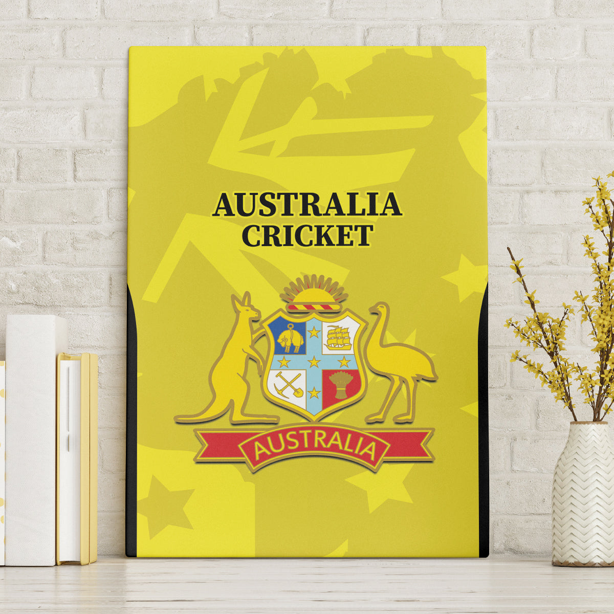Australia Cricket Canvas Wall Art 2024 World Cup Go Aussie - Gold Version