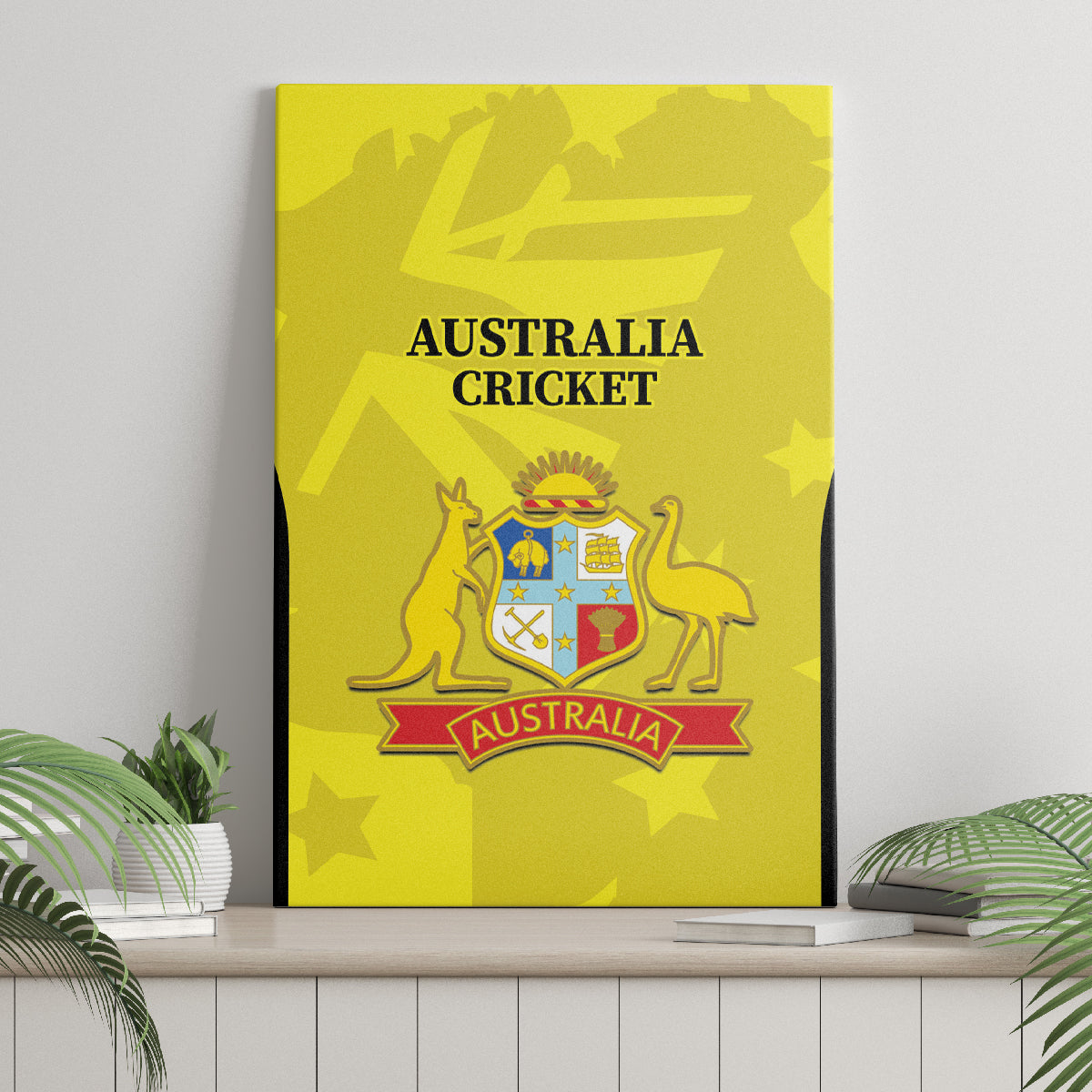 Australia Cricket Canvas Wall Art 2024 World Cup Go Aussie - Gold Version