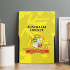 Australia Cricket Canvas Wall Art 2024 World Cup Go Aussie - Gold Version