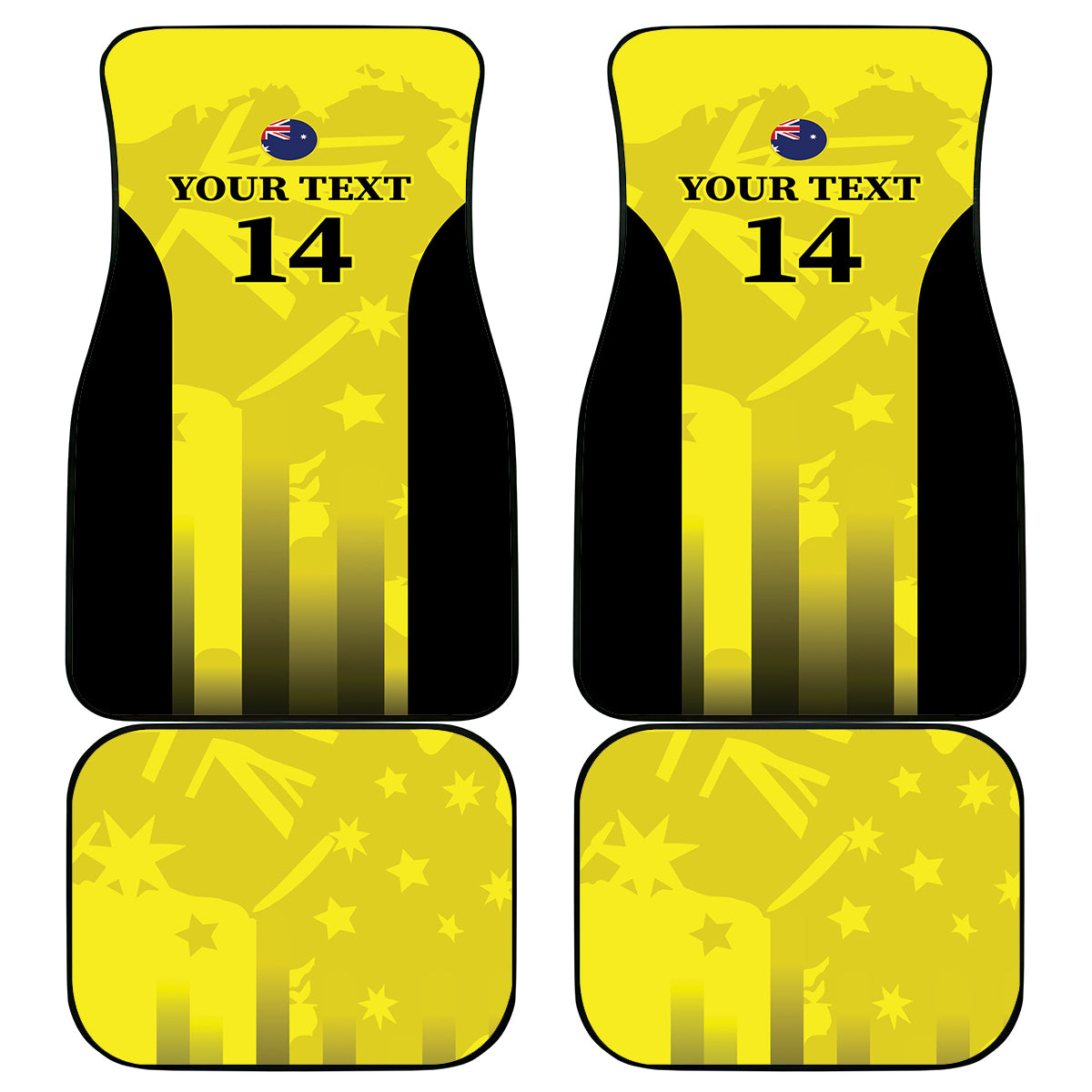 Australia Cricket Car Mats 2024 World Cup Go Aussie - Gold Version