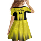 Custom Australia Cricket Family Matching Mermaid Dress and Hawaiian Shirt 2024 World Cup Go Aussie - Gold Version