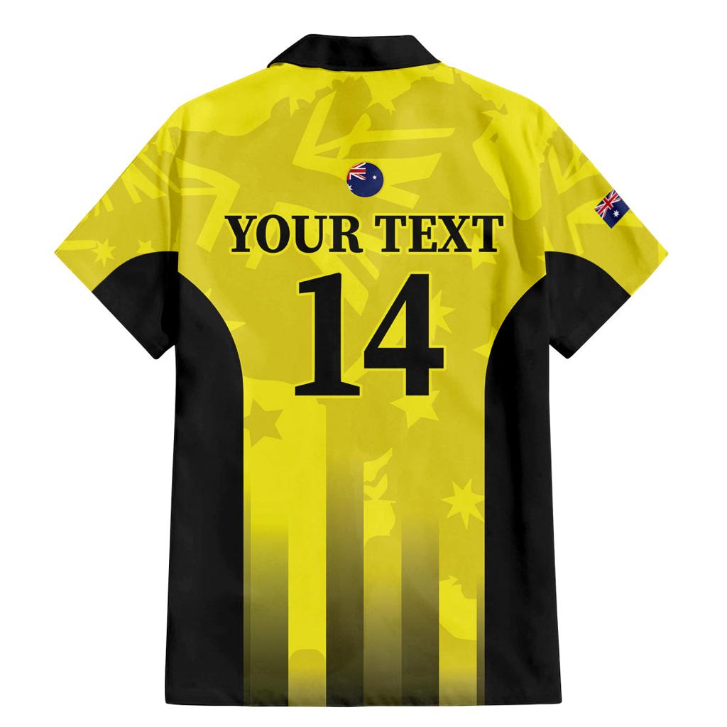Custom Australia Cricket Family Matching Mermaid Dress and Hawaiian Shirt 2024 World Cup Go Aussie - Gold Version