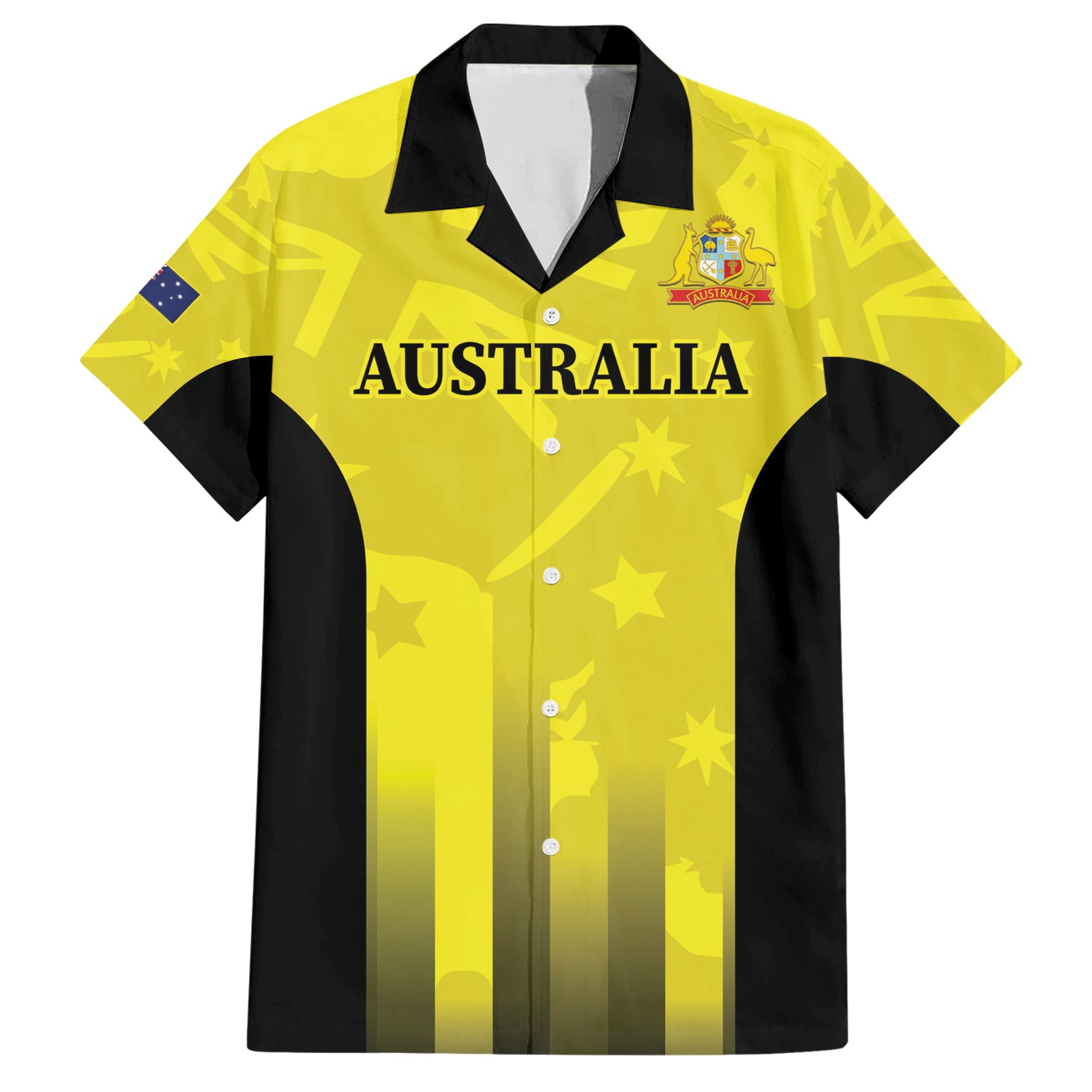 Custom Australia Cricket Hawaiian Shirt 2024 World Cup Go Aussie - Gold Version