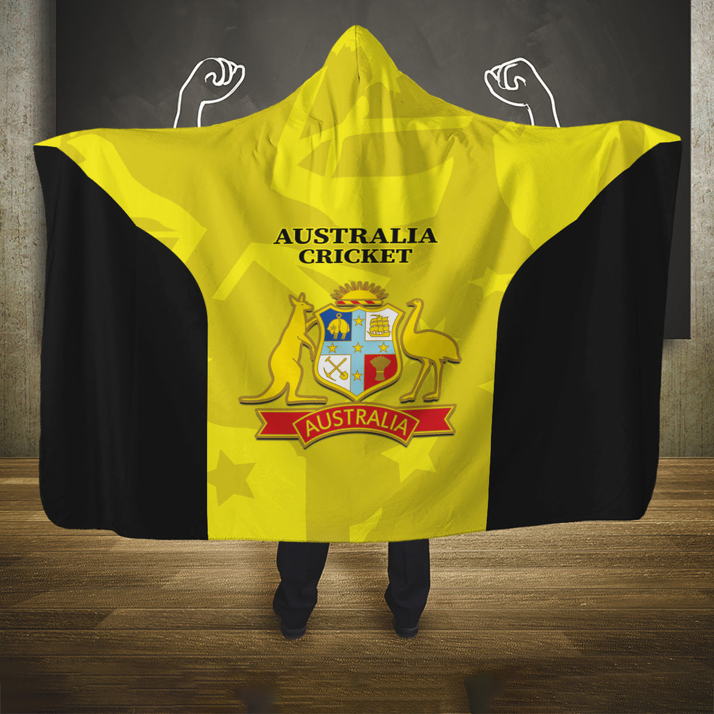 Australia Cricket Hooded Blanket 2024 World Cup Go Aussie - Gold Version