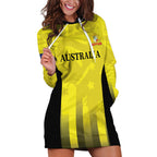 Custom Australia Cricket Hoodie Dress 2024 World Cup Go Aussie - Gold Version