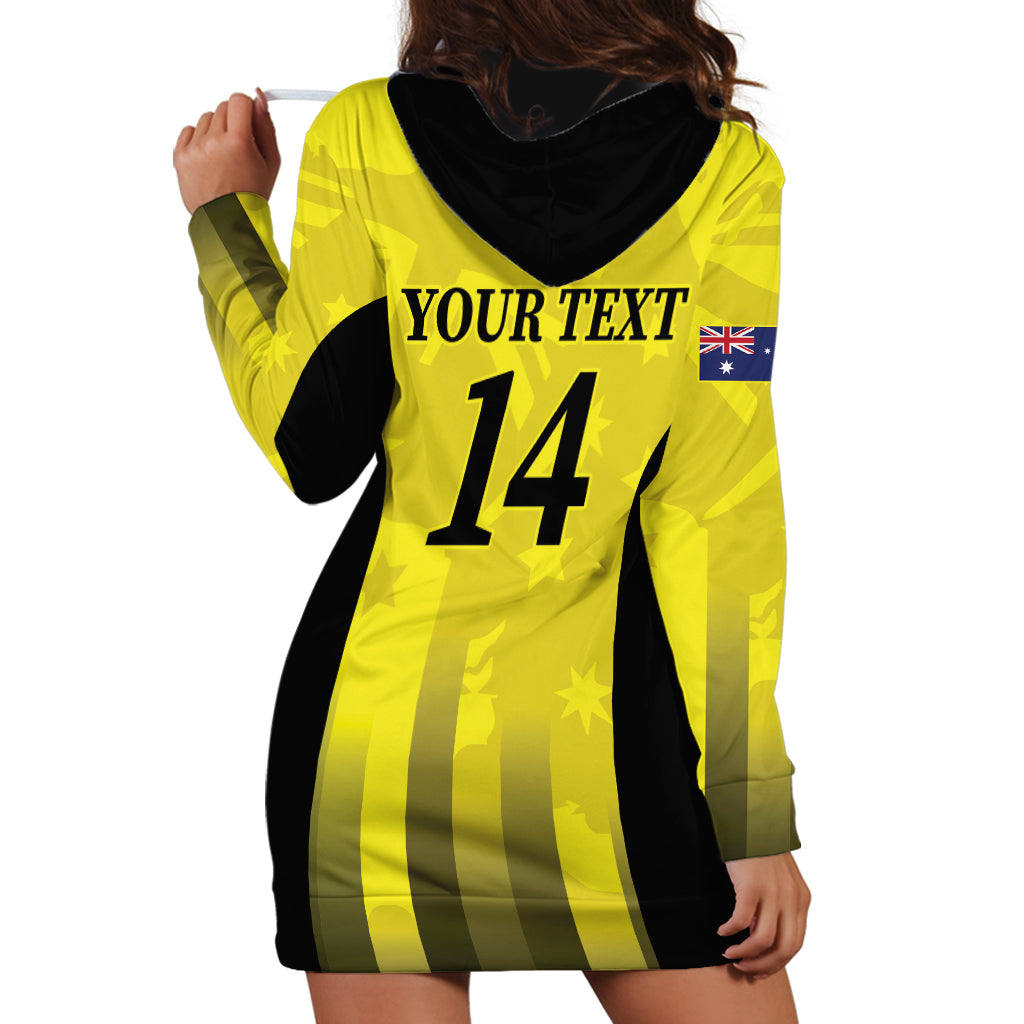 Custom Australia Cricket Hoodie Dress 2024 World Cup Go Aussie - Gold Version