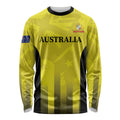 Custom Australia Cricket Long Sleeve Shirt 2024 World Cup Go Aussie - Gold Version