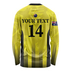 Custom Australia Cricket Long Sleeve Shirt 2024 World Cup Go Aussie - Gold Version