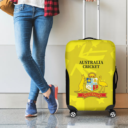 Australia Cricket Luggage Cover 2024 World Cup Go Aussie - Gold Version