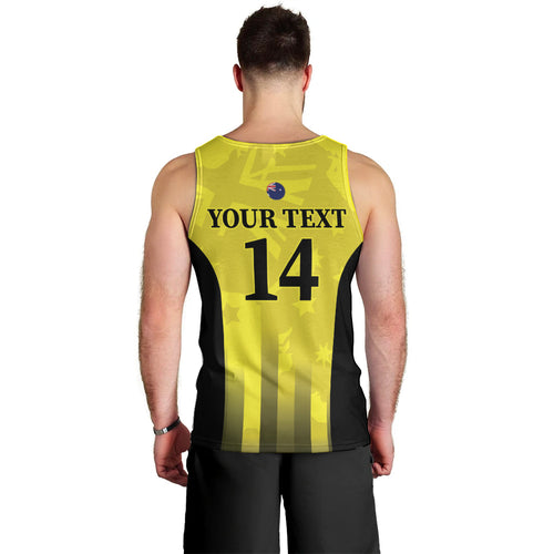 Custom Australia Cricket Men Tank Top 2024 World Cup Go Aussie - Gold Version