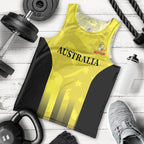 Custom Australia Cricket Men Tank Top 2024 World Cup Go Aussie - Gold Version