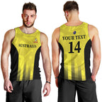 Custom Australia Cricket Men Tank Top 2024 World Cup Go Aussie - Gold Version