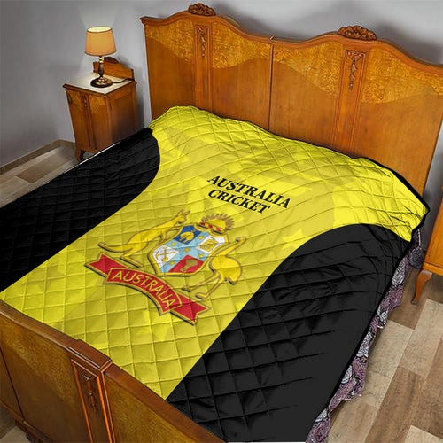 Australia Cricket Quilt 2024 World Cup Go Aussie - Gold Version