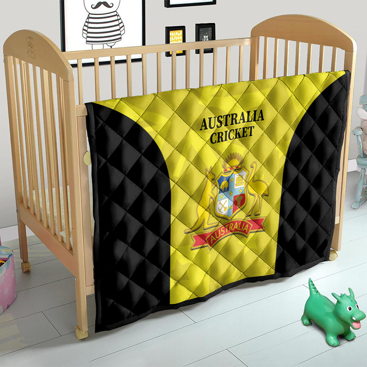 Australia Cricket Quilt 2024 World Cup Go Aussie - Gold Version