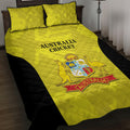 Australia Cricket Quilt Bed Set 2024 World Cup Go Aussie - Gold Version