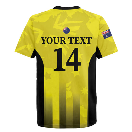 Custom Australia Cricket Rugby Jersey 2024 World Cup Go Aussie - Gold Version