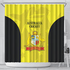 Australia Cricket Shower Curtain 2024 World Cup Go Aussie - Gold Version
