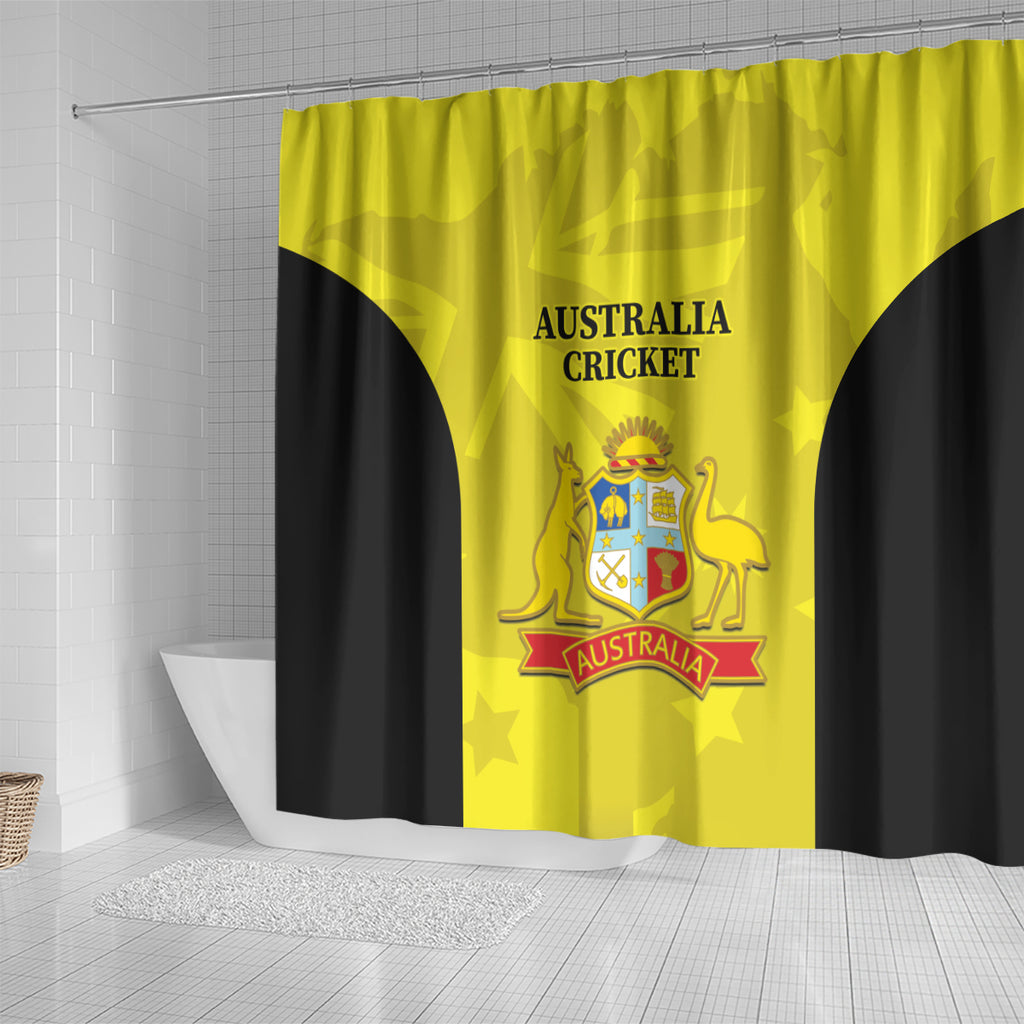 Australia Cricket Shower Curtain 2024 World Cup Go Aussie - Gold Version