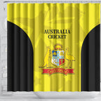 Australia Cricket Shower Curtain 2024 World Cup Go Aussie - Gold Version