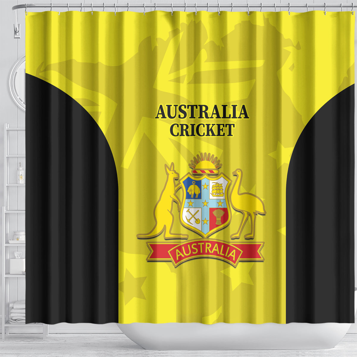 Australia Cricket Shower Curtain 2024 World Cup Go Aussie - Gold Version