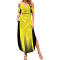 Custom Australia Cricket Summer Maxi Dress 2024 World Cup Go Aussie - Gold Version