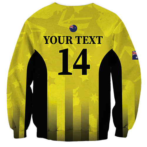 Custom Australia Cricket Sweatshirt 2024 World Cup Go Aussie - Gold Version