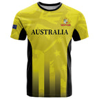 Custom Australia Cricket T Shirt 2024 World Cup Go Aussie - Gold Version
