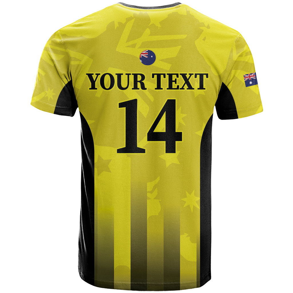 Custom Australia Cricket T Shirt 2024 World Cup Go Aussie - Gold Version