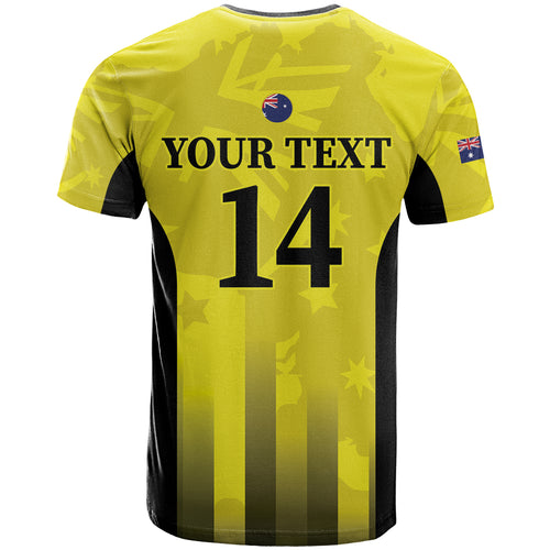 Custom Australia Cricket T Shirt 2024 World Cup Go Aussie - Gold Version