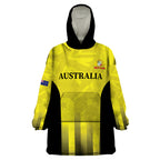 Custom Australia Cricket Wearable Blanket Hoodie 2024 World Cup Go Aussie - Gold Version