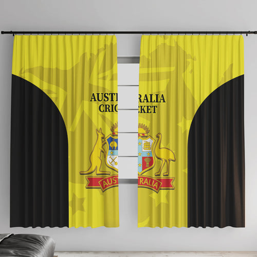 Australia Cricket Window Curtain 2024 World Cup Go Aussie - Gold Version
