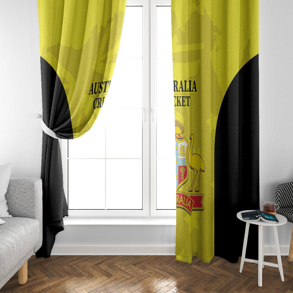 Australia Cricket Window Curtain 2024 World Cup Go Aussie - Gold Version