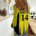 Custom Australia Cricket Women Casual Shirt 2024 World Cup Go Aussie - Gold Version