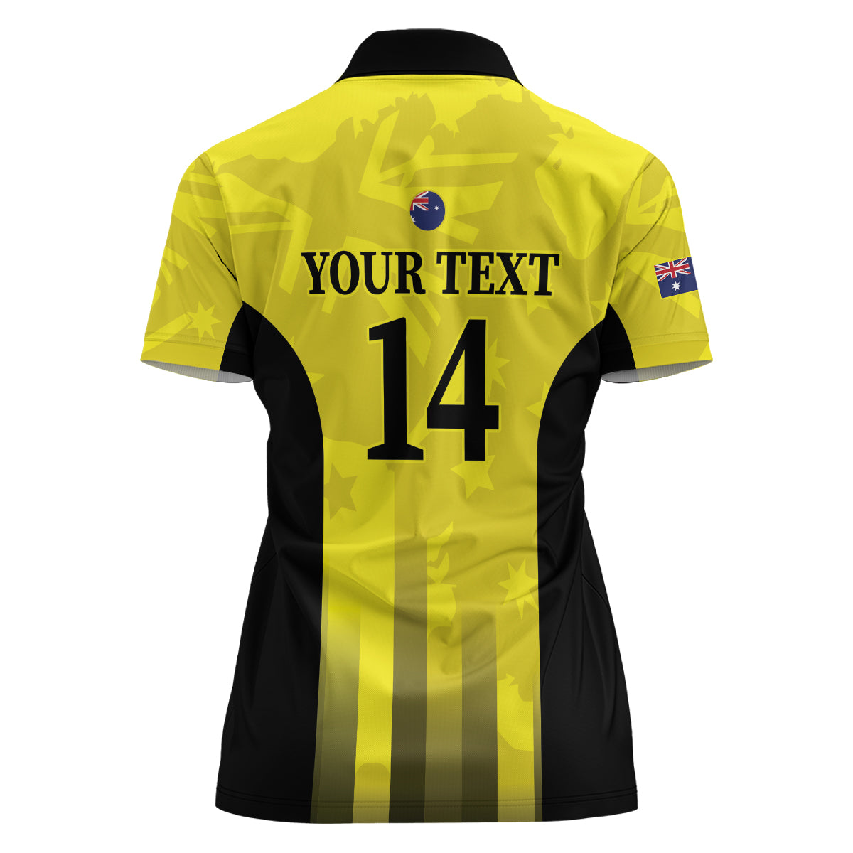 Custom Australia Cricket Women Polo Shirt 2024 World Cup Go Aussie - Gold Version