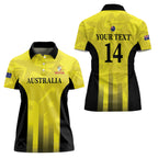 Custom Australia Cricket Women Polo Shirt 2024 World Cup Go Aussie - Gold Version
