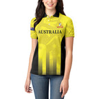 Custom Australia Cricket Women Polo Shirt 2024 World Cup Go Aussie - Gold Version