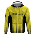 Custom Australia Cricket Zip Hoodie 2024 World Cup Go Aussie - Gold Version