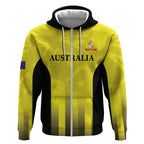 Custom Australia Cricket Zip Hoodie 2024 World Cup Go Aussie - Gold Version