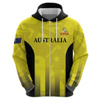 Custom Australia Cricket Zip Hoodie 2024 World Cup Go Aussie - Gold Version