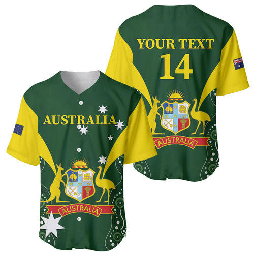 Custom Australia Cricket Baseball Jersey 2024 World Cup Go Aussie - Green Version