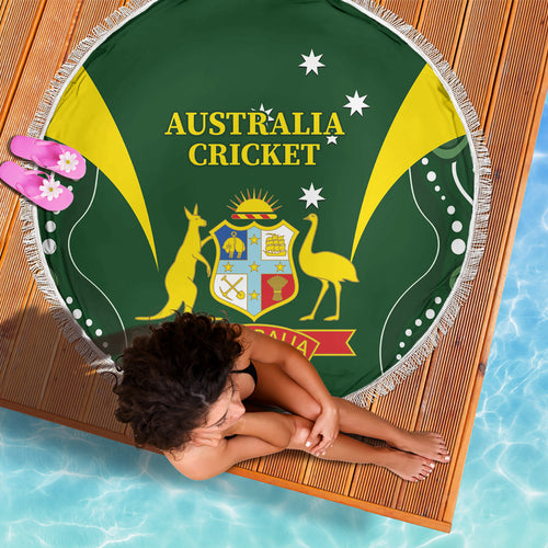 Australia Cricket Beach Blanket 2024 World Cup Go Aussie - Green Version