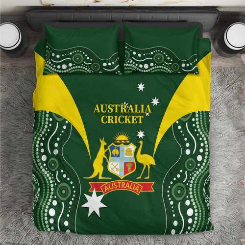 Australia Cricket Bedding Set 2024 World Cup Go Aussie - Green Version