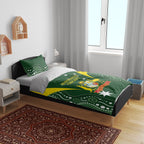 Australia Cricket Bedding Set 2024 World Cup Go Aussie - Green Version
